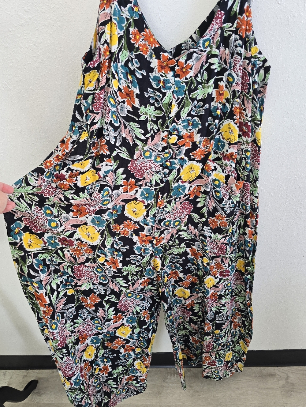 Natural Life NWT Chelsea Cotton Jumpsuit Floral Wide Leg Jumpsuit Romper Boho XL - Picture 4 of 8